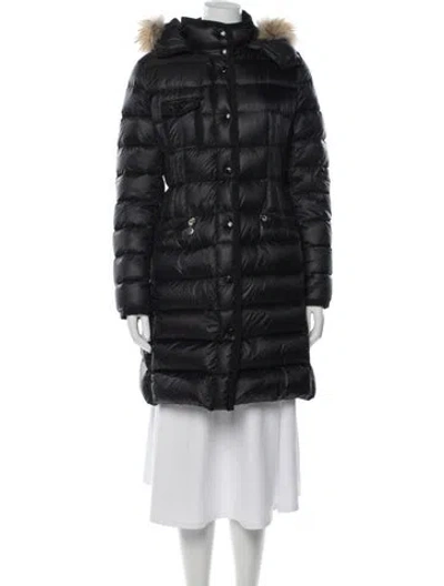 Pre-owned Moncler Nylon Down Coat In Black