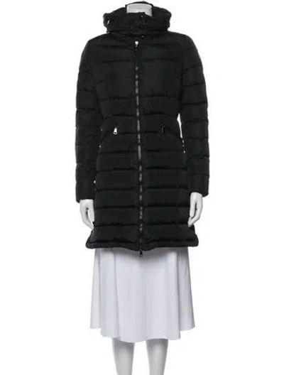 Pre-owned Moncler Nylon Down Coat In Black