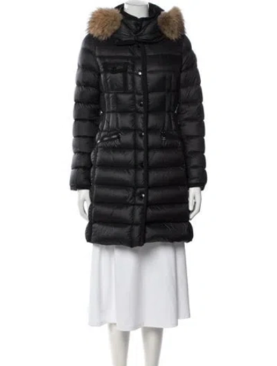 Pre-owned Moncler Nylon Down Coat In Black