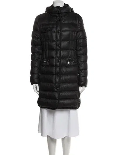 Pre-owned Moncler Nylon Down Coat In Black