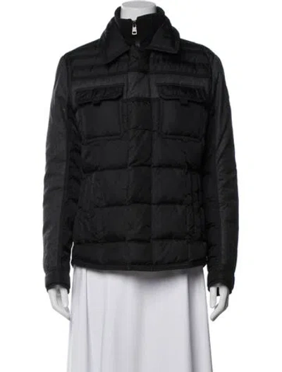 Pre-owned Moncler Nylon Down Coat In Black