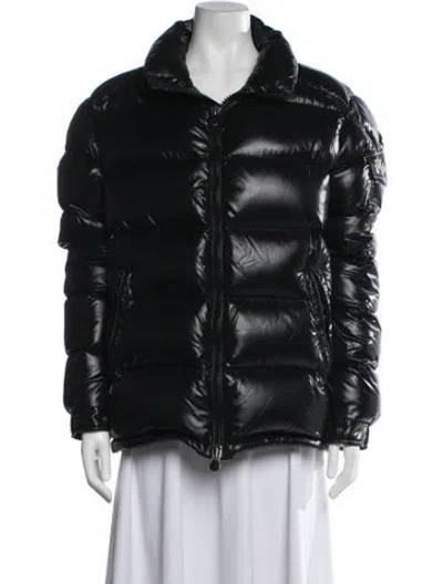 Pre-owned Moncler Nylon Down Coat In Black