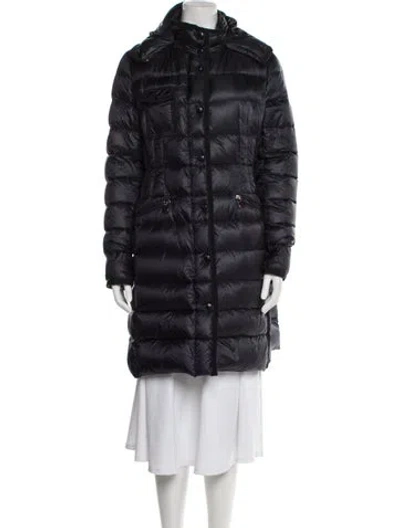 Pre-owned Moncler Nylon Down Coat In Blue