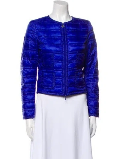 Pre-owned Moncler Nylon Down Coat In Blue