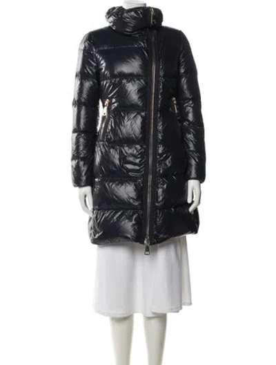 Pre-owned Moncler Nylon Down Coat In Blue