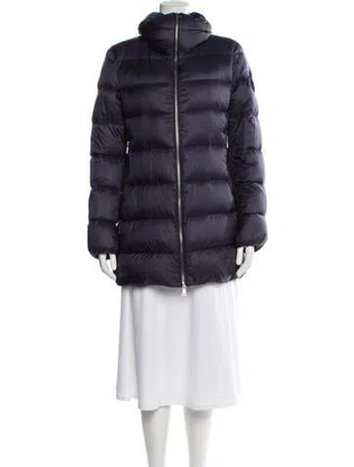 Pre-owned Moncler Nylon Down Coat In Blue