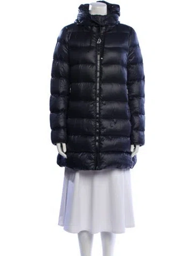 Pre-owned Moncler Nylon Down Coat In Blue