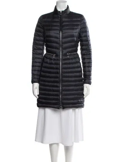 Pre-owned Moncler Nylon Down Coat In Blue