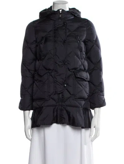Pre-owned Moncler Nylon Down Coat In Blue
