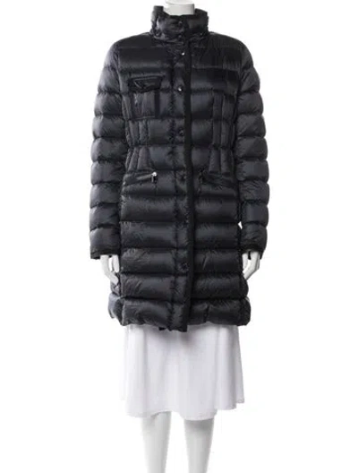 Pre-owned Moncler Nylon Down Coat In Blue