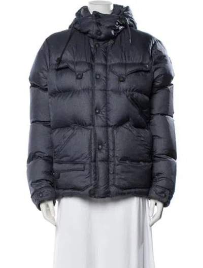 Pre-owned Moncler Nylon Down Coat In Blue