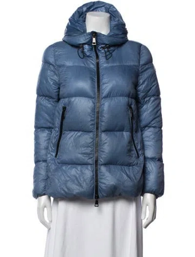 Pre-owned Moncler Nylon Down Coat In Blue