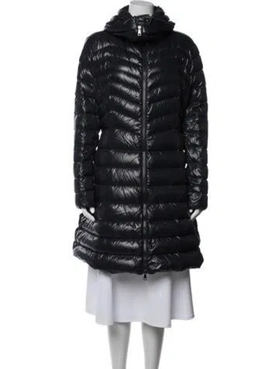 Pre-owned Moncler Nylon Down Coat In Blue
