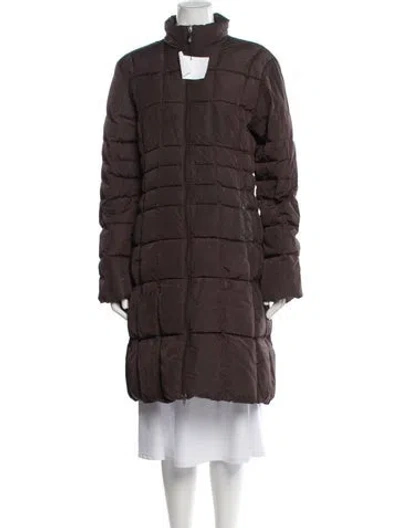 Pre-owned Moncler Nylon Down Coat In Brown