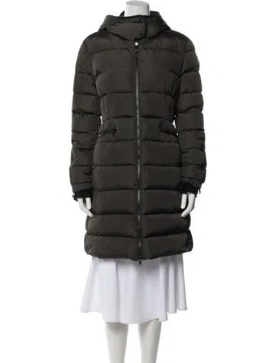Pre-owned Moncler Nylon Down Coat In Gray
