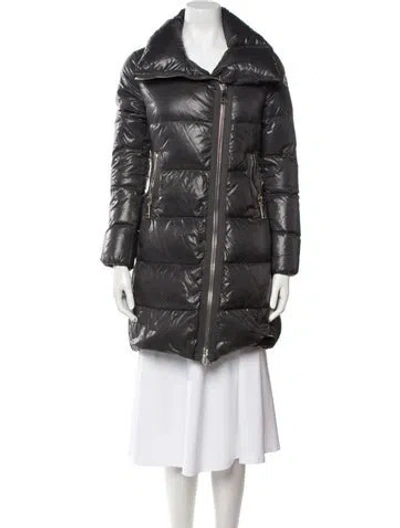Pre-owned Moncler Nylon Down Coat In Gray