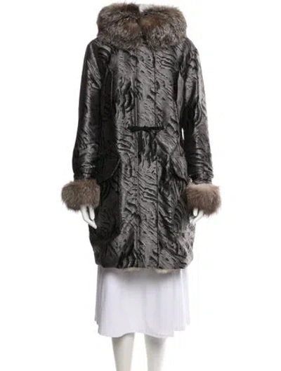 Pre-owned Moncler Nylon Down Coat In Gray