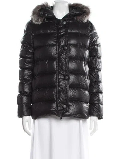 Pre-owned Moncler Nylon Down Coat In Gray