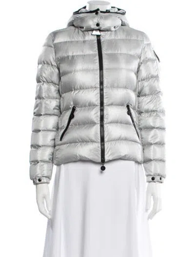 Pre-owned Moncler Nylon Down Coat In Gray