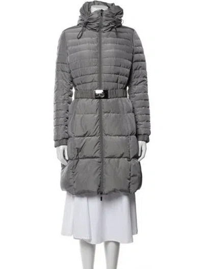Pre-owned Moncler Nylon Down Coat In Gray