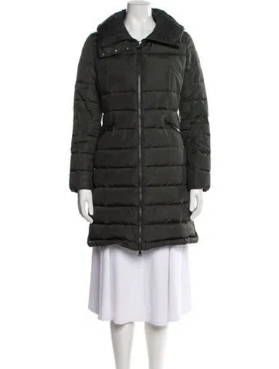 Pre-owned Moncler Nylon Down Coat In Green
