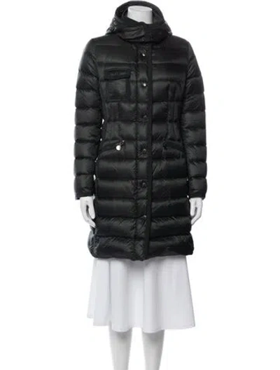 Pre-owned Moncler Nylon Down Coat In Green