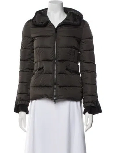 Pre-owned Moncler Nylon Down Coat In Green