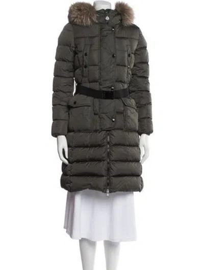 Pre-owned Moncler Nylon Down Coat In Green