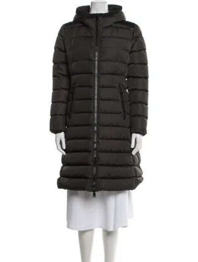 Pre-owned Moncler Nylon Down Coat In Green