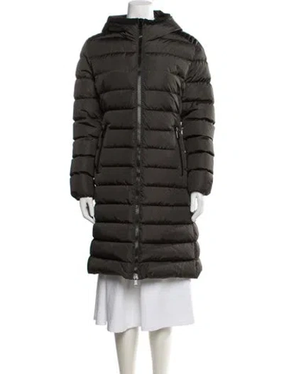 Pre-owned Moncler Nylon Down Coat In Grey