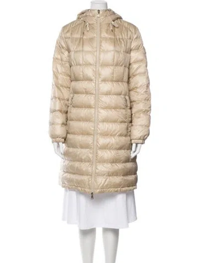 Pre-owned Moncler Nylon Down Coat In Neutral
