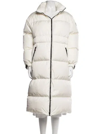 Pre-owned Moncler Nylon Down Coat In Neutral