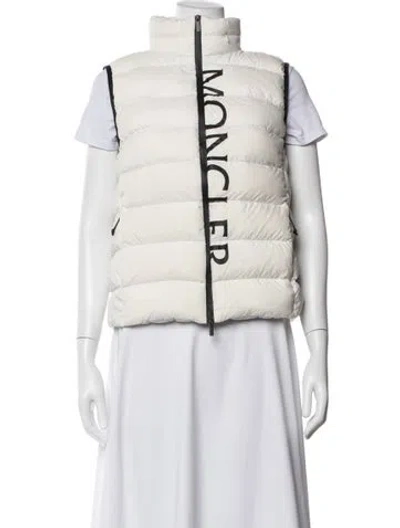 Pre-owned Moncler Nylon Down Coat In Neutrals