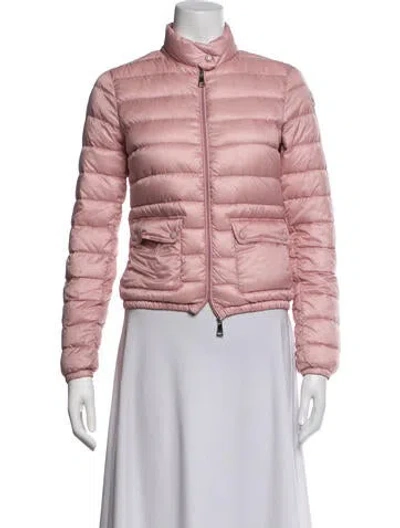 Pre-owned Moncler Nylon Down Coat In Pink