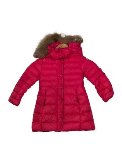 Pre-owned Moncler Babies' Nylon Down Coat In Pink
