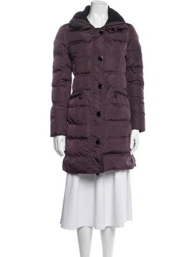 Pre-owned Moncler Nylon Down Coat In Purple