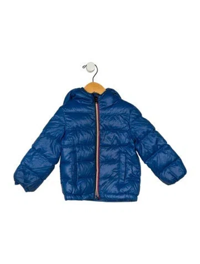 Pre-owned Moncler Babies' Nylon Down Full Zip Jacket In Blue