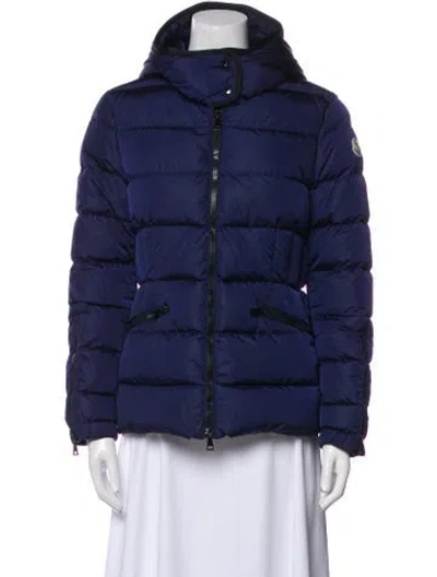 Pre-owned Moncler Nylon Down Jacket In Blue