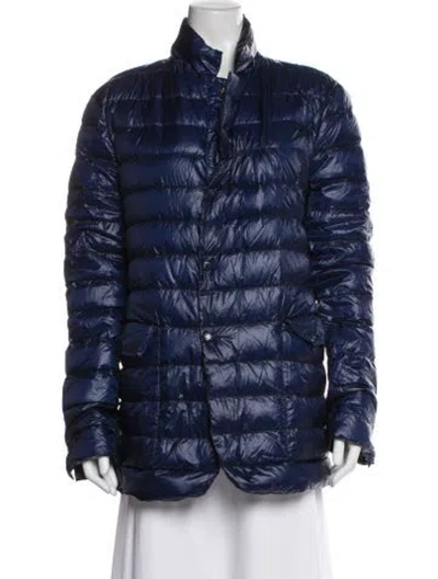Pre-owned Moncler Nylon Down Jacket In Blue