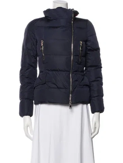 Pre-owned Moncler Nylon Down Jacket In Blue