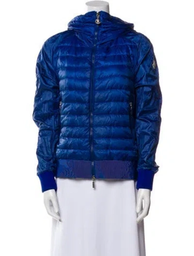 Pre-owned Moncler Nylon Down Jacket In Blue
