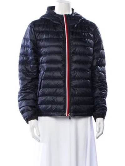Pre-owned Moncler Nylon Down Jacket In Blue