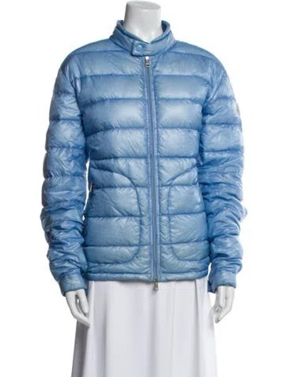 Pre-owned Moncler Nylon Down Jacket In Blue
