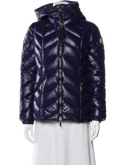 Pre-owned Moncler Nylon Down Jacket In Blue