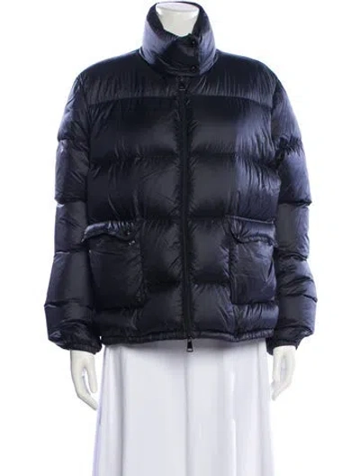 Pre-owned Moncler Nylon Down Jacket In Blue
