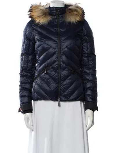 Pre-owned Moncler Nylon Down Jacket In Blue