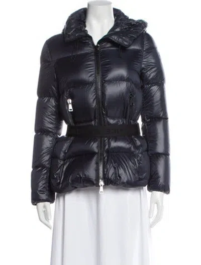Pre-owned Moncler Nylon Down Jacket In Blue