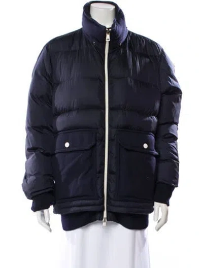 Pre-owned Moncler Nylon Down Jacket In Blue