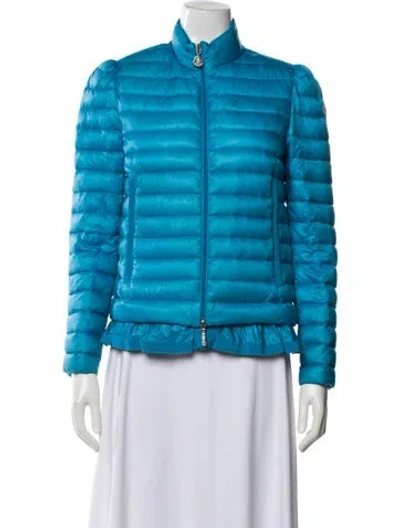 Pre-owned Moncler Nylon Down Jacket In Blue
