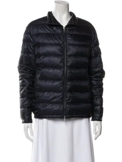 Pre-owned Moncler Nylon Down Jacket In Blue